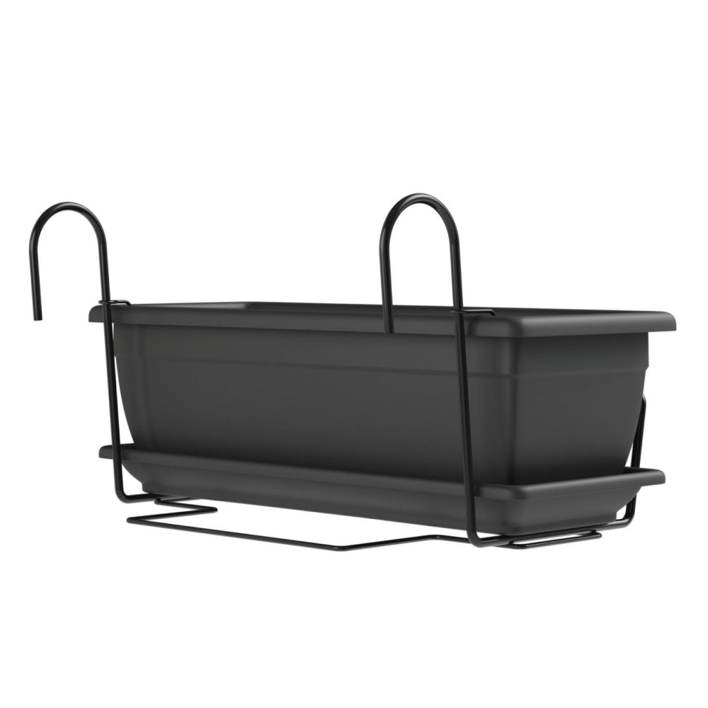 Вазон пластик NARA kit 40х20 см прямоугольный темно-серый 1,2 л TeraPlast (33169040005)