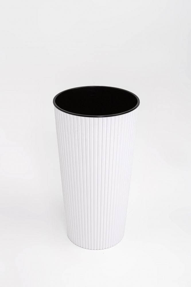 Горшок для цветов пластик Тея 41 см круглый белый 6 л ММ-Пласт (T41wh)