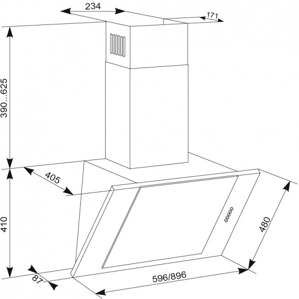 Витяжка Eleyus Titan A 1200 LED SMD 60 WH