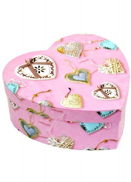 Коробка подарочная в виде сердца подвески 11х10х5 см