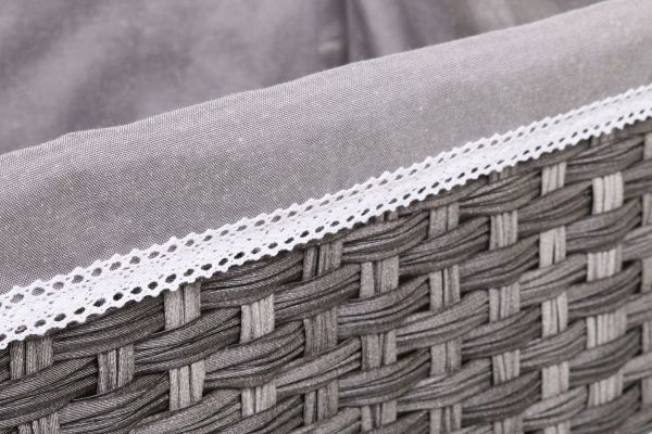 Корзина плетеная с текстилем Tony Bridge Basket 40x27x19 см JC16-3AB-3 