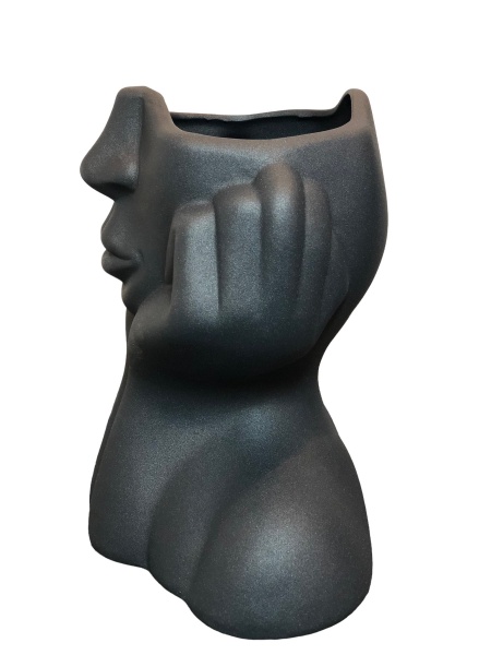 Ваза керамическая Nana ceramics Леди 22 см черный муар