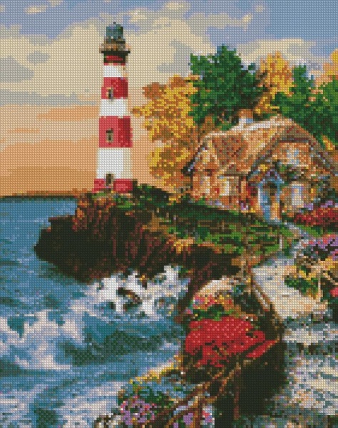 Алмазна мозаїка Ідейка Будинок у маяка 40х50 см Ідейка 