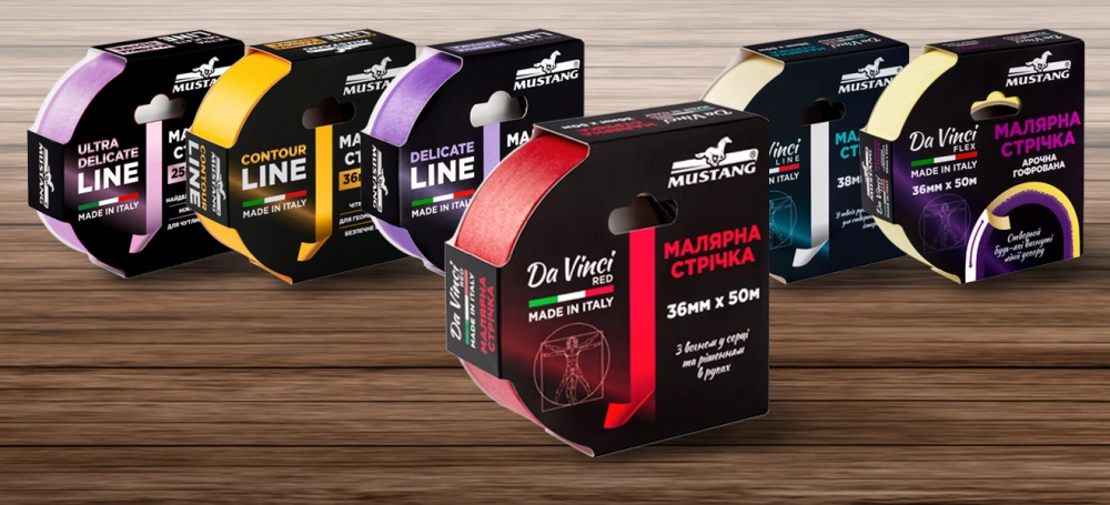 Стрічка малярна Mustang Da Vinci Red 25 мм x 50 м