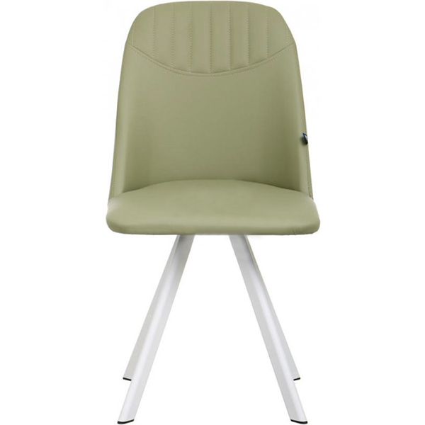 Стілець обідній Nowy Styl MILANA 4L WHITE (BOX-2) (CH) ECO-45 білий/салатовий