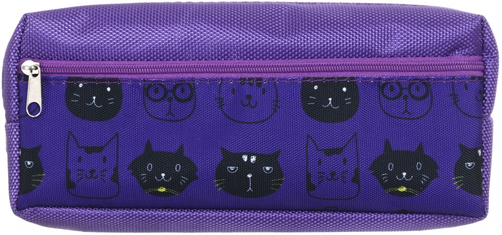 Пенал на молнии Cats Nota Bene фиолетовый с рисунком