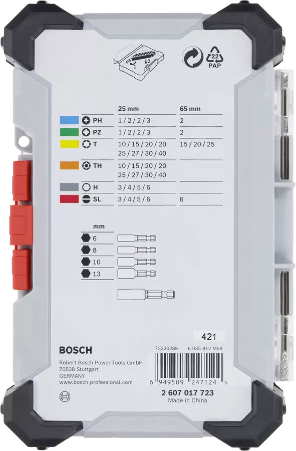 Набір біт і торцевих головок Bosch Extra Hard 43 шт. 2607017723