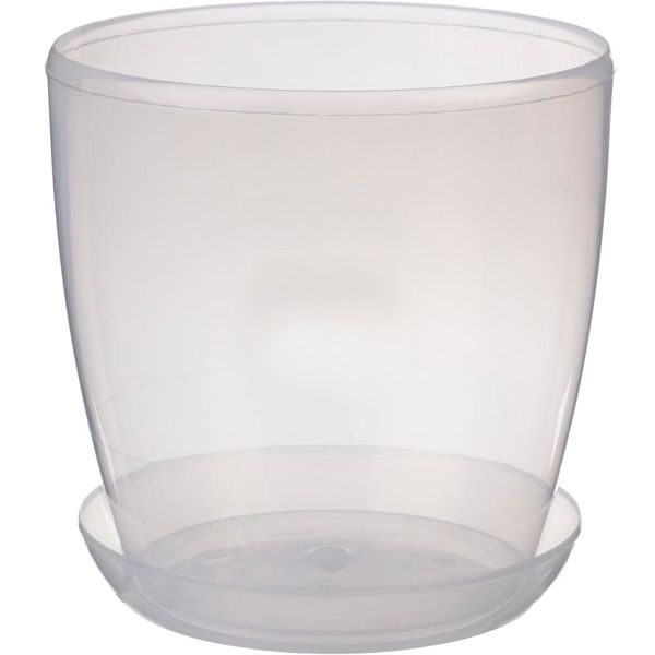Горщик пластиковий Омела глянцевий круглий 2,2л прозорий 