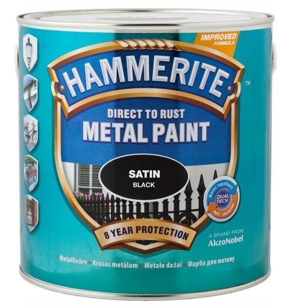 Эмаль Hammerite черный полумат 0,75л