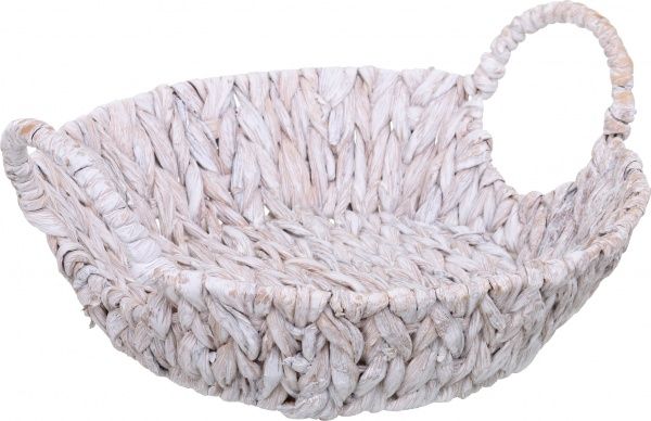 Корзинка плетеная с ручками 33х8 см серый