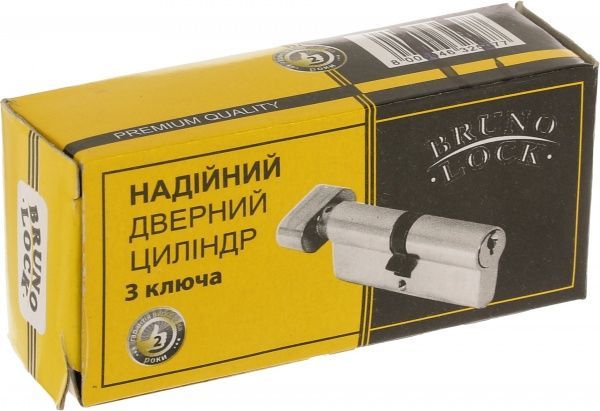 Цилиндр Bruno 30x30 ключ-вороток 60 мм хром