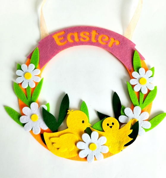 Вінок декоративний з фетру Пасхальний №1 Аплі-Краплі
