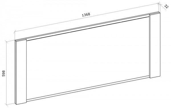 Дзеркало настінне Грейд Combo 1368x598 мм графіт сірий/дуб евок прибережний 