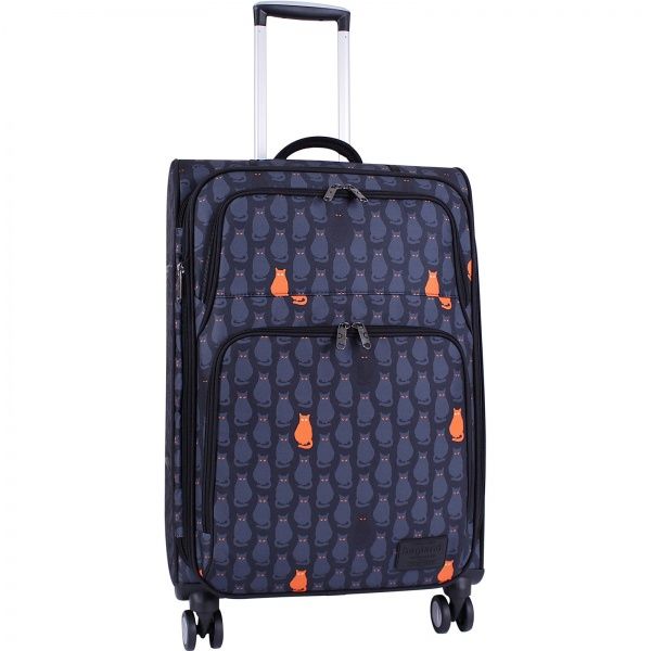 Чемодан Bagland Леон 70 л черный с рисунком 193 (0037966244) 