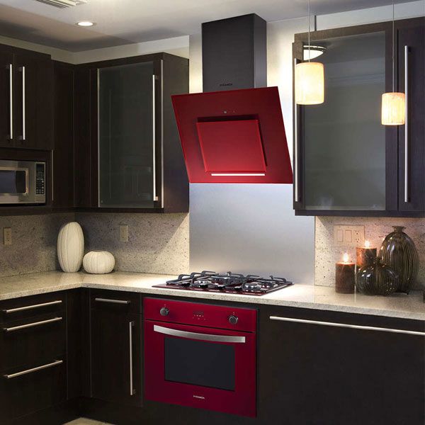 Вытяжка Pyramida HES 30 D red/AJ R 60 см