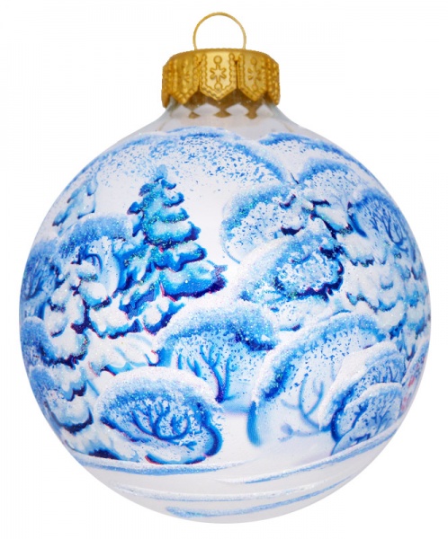 Шар стеклянный с рисунком 3D 80 мм прозрачный 80D3d(1)/1