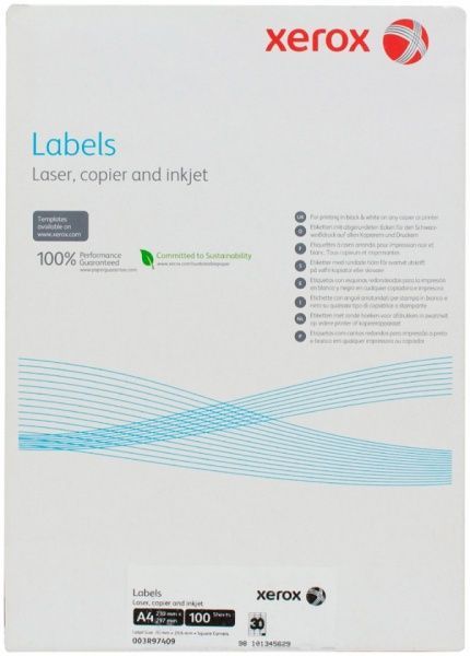 Наклейка Xerox А4/30 100 листов 003R97409 