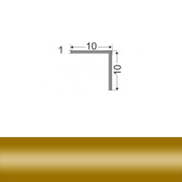 Профіль алюмінієвий універсальний для плитки ТІS 10x10x2700 золото