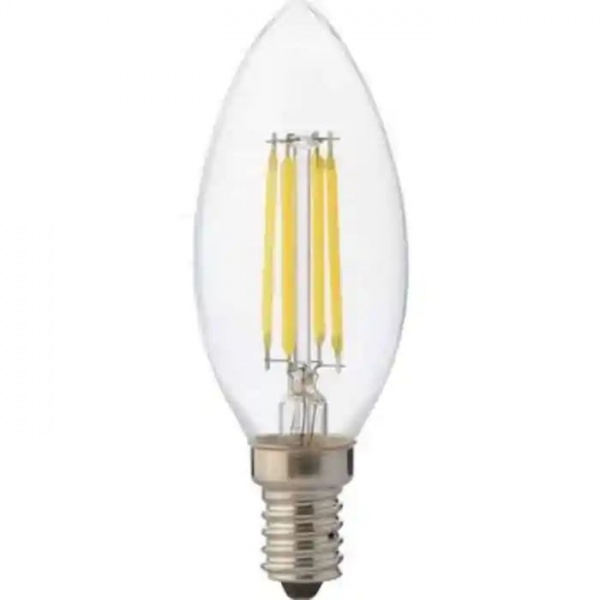 Лампа світлодіодна HOROZ ELECTRIC FILAMENT CANDLE-4 C37 4 Вт E14 4200 К 220 В прозора 001-013-0004-030 