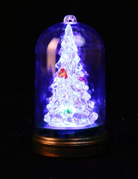 Сувенір новорічний ялинка в колбі ZH-5016 світлодіодна (LED) 11 см 