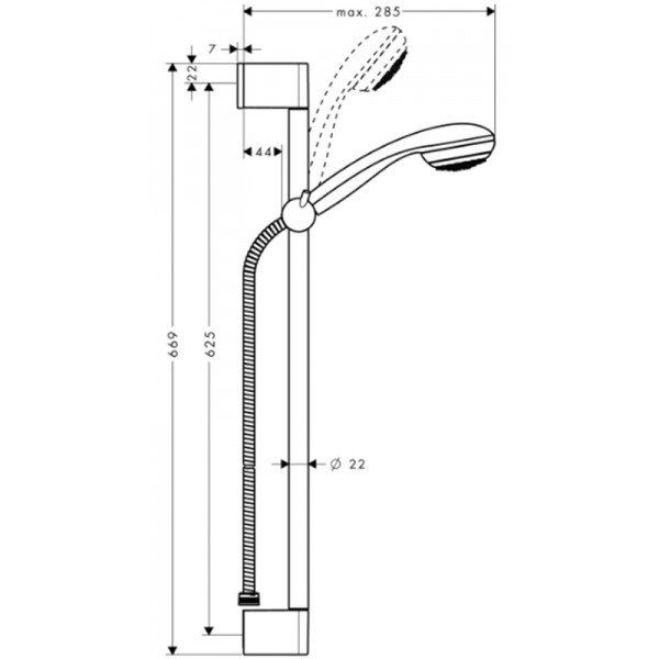 Душевой набор Hansgrohe 27728000 Crometta 85 1jet Unica'Crometta 650 