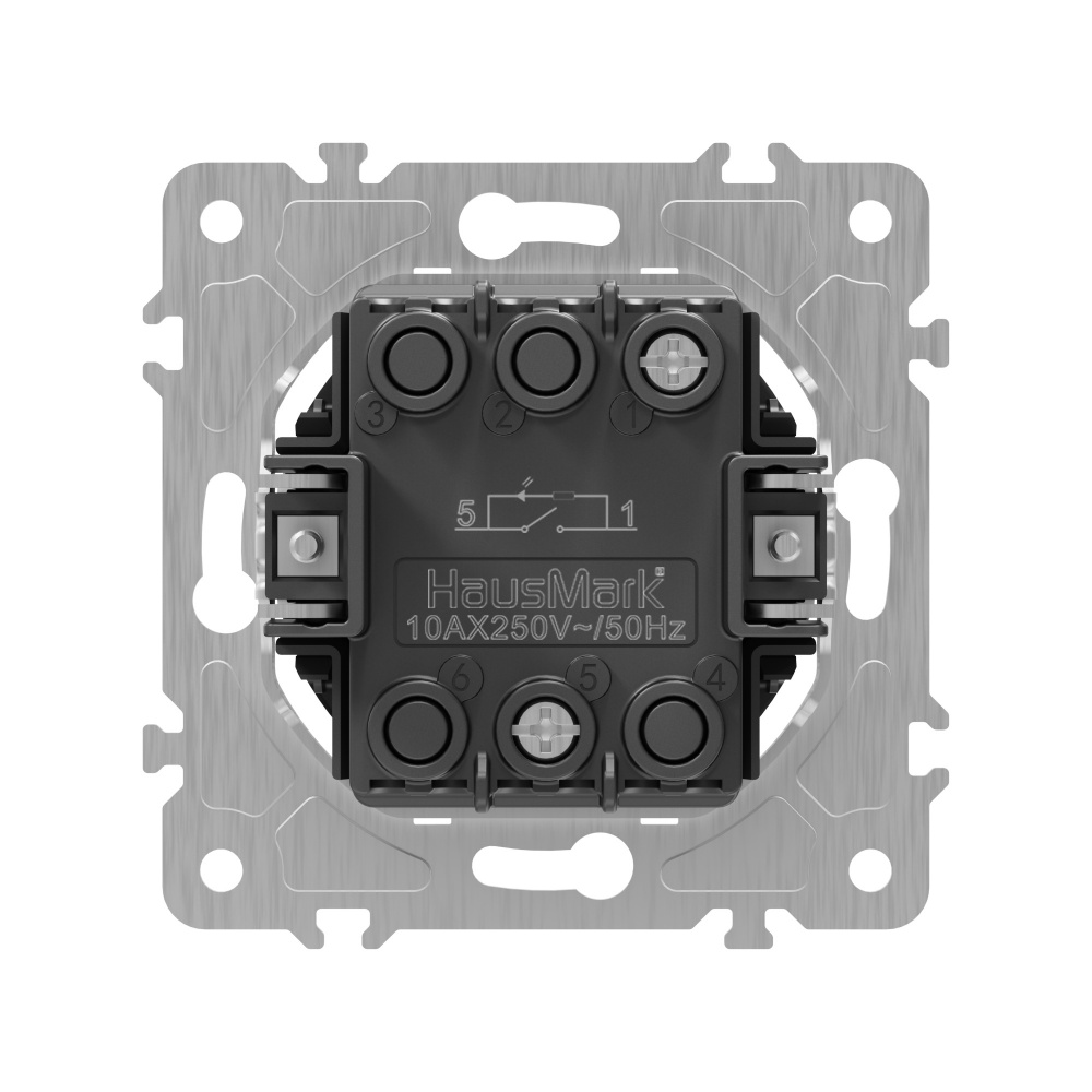 Выключатель одноклавишный HausMark Bela с подсветкой черный SNG-SWP.RD20MG1W1L-BK