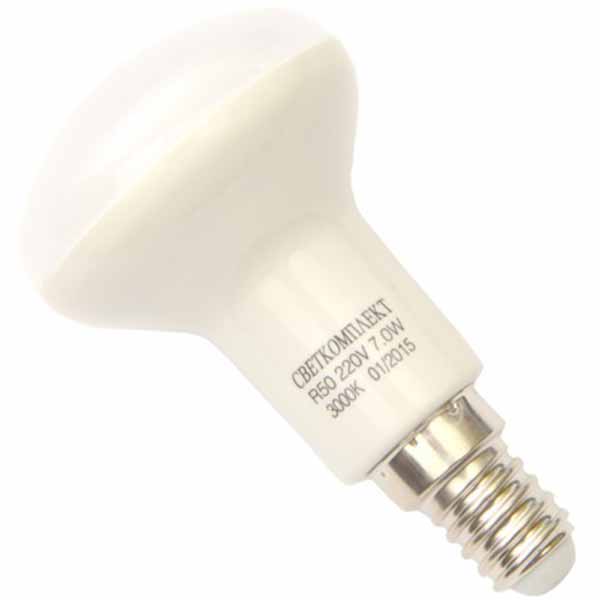 Лампа светодиодная Светкомплект 7 Вт R50 матовая E14 220 В 3000 К 