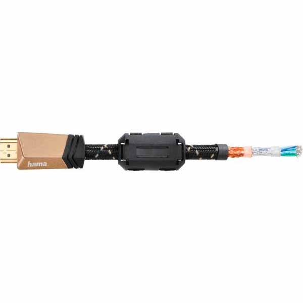Кабель Hama HDMI 0.75 м чорно-коричневий (00122209) Premium AM/AM