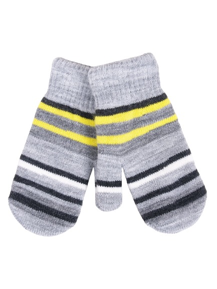 Варежки YO! Полоска р.16 серый 
