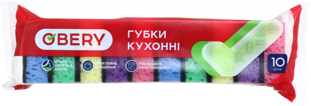 Губка для посуды OBERY пористая 10 шт.