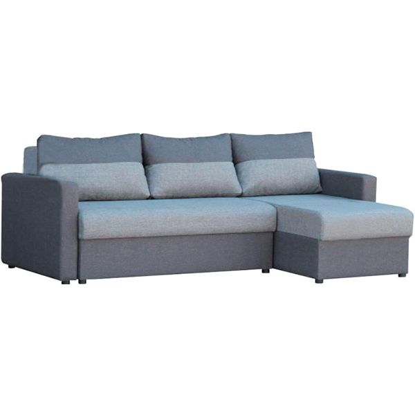 Диван кутовий Берегиня Лайт єврокнижка ППУ сірий 2190x1440x770 мм