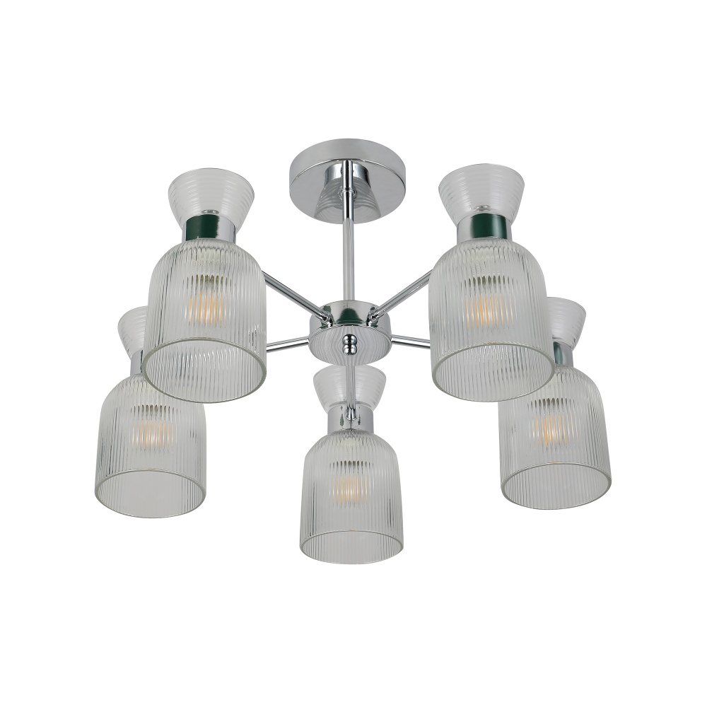 Люстра Miorro Viola 530х330 мм метал/скло 5x40 Вт E14 хром 51-311-122