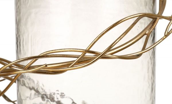 Ваза стеклянная серо-золотая 24x34 см PANACHE