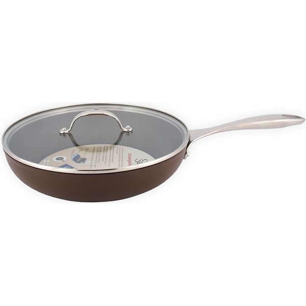 Сковорода Sacher с крышкой коричневая 24 см