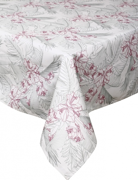 Скатерть Nika 140x180 см белый с рисунком Luna 