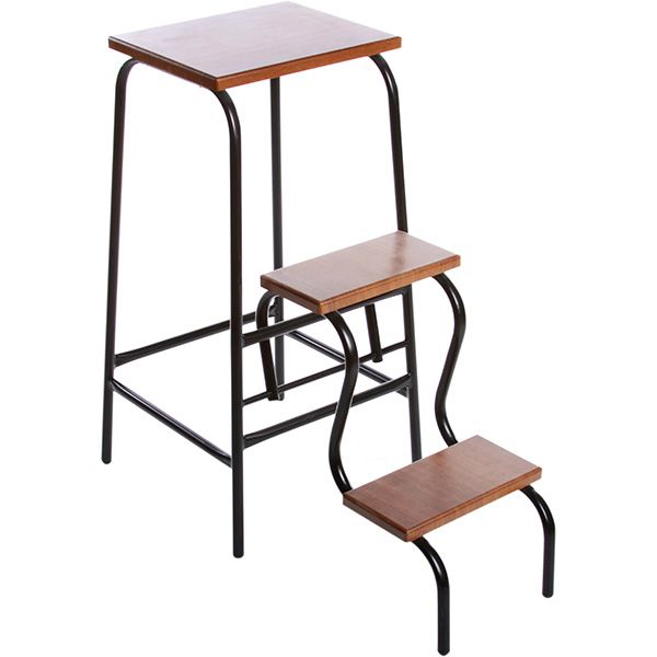 Табурет-драбина Зігер чорний/черешня 640х230х300 мм