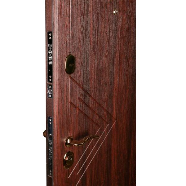 Двері металеві Кордон Престиж 689 2050х860х74 мм Горіх Морений праві