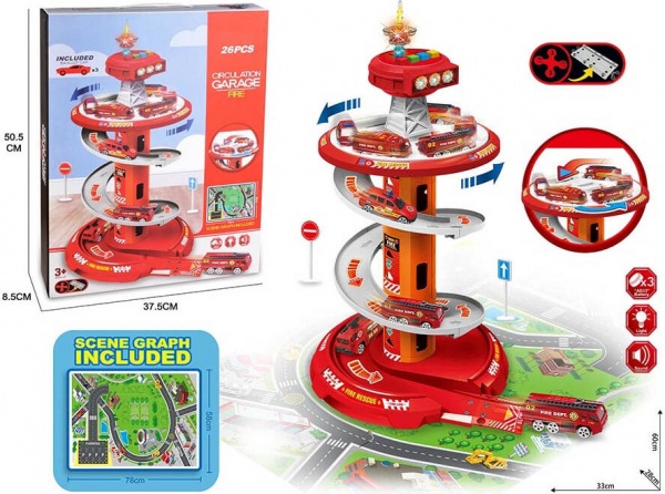 Игровой набор Shantou Паркинг Полиция со световыми и звуковыми эффектами красный OTE0650293