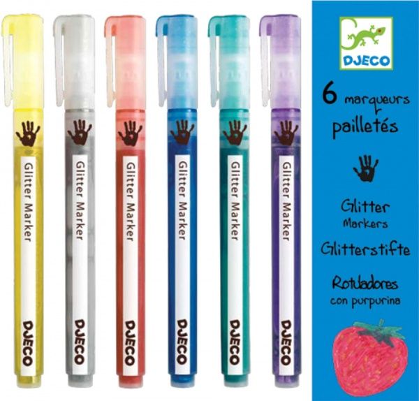 Набор фломастеров Djeco с блестками 6 шт. DJ08871