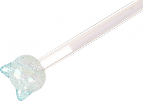 Ручка гелевая Хрустальный котик белая 