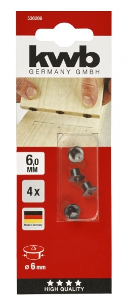 Центр перекладной 6 мм, 4 шт, KWB (530206) KWB KWB (530206) 530206