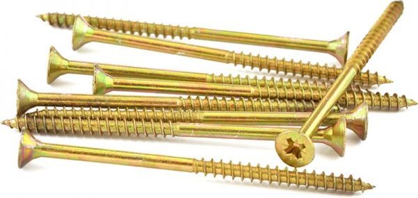 Шуруп универсальный потайная головка ЦЖ 6x100 мм желтый цинк вес Expert Fix