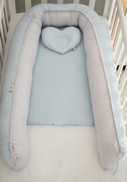 Кокон для новорожденных Baby Veres гніздечко Summer Bunny blue sky 