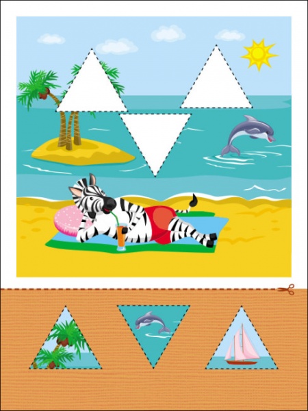 Аппликация АРТ Вырезание треугольников, трапеций. Уровень 2 375673