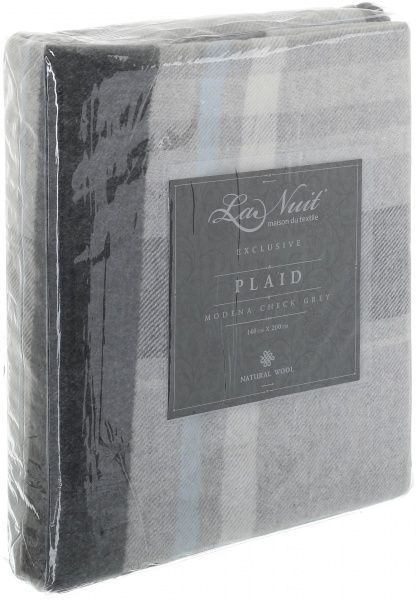 Плед Modena клетка 140x200 см серый La Nuit 
