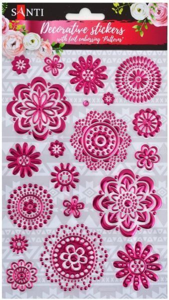 Набір наліпок декортівних стікерів з тисненням фольгою Візерунки, 140 * 210мм 741282 20 шт.