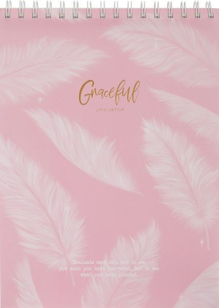 Книга для нотаток рожева Повітряне пір'я, 80 стр.