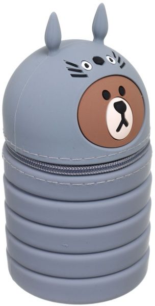 Пенал-тубус Ведмежа-зайченя 11х6,5/19х6,5 см сірий