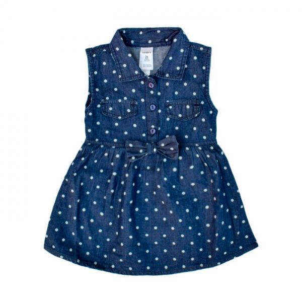 Платье YCC 3683 в горошек джинс р.92 синий 