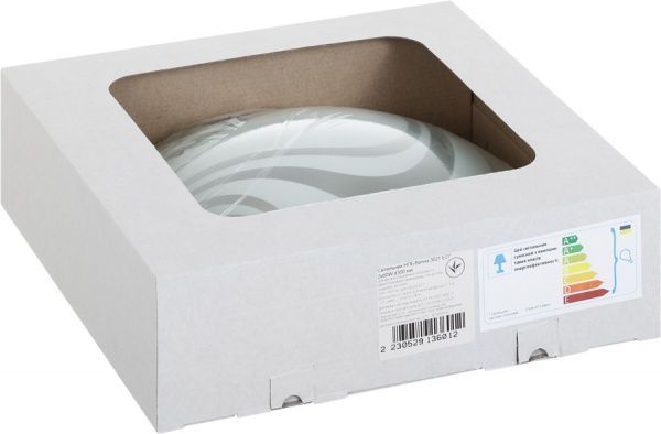 Світильник настінно-стельовий УТ Сяйво НПБ Хвиля 2x60 Вт E27 білий 3021 